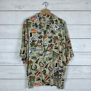 Vintage Miami Hurricanes Hawaiian Button Short Sleeve Shirt XL